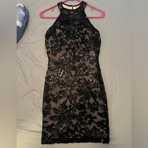 Windsor Black Tan Sheath Cocktail Dress